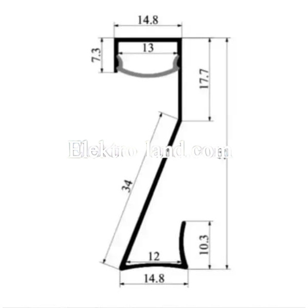 Профиль алюминиевый BIOM PLP-501 50х14.8 плинтус анодированый, (палка 2м), м
